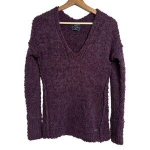 Abercrombie & Fitch Womens Size XS Purple V Neck Nubby Knit Sweater Long Sleeve